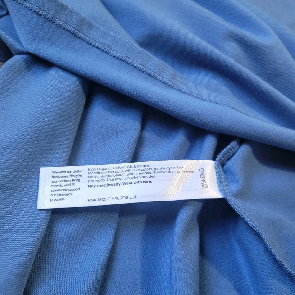 168$ Eileen Fisher Women's Organic Cotton Crew Neck Dress Blue Small Sleeveless. - Picture 11 of 13